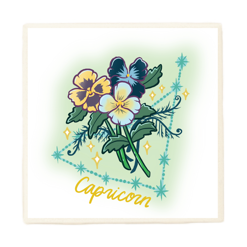 Capricorn Zodiac Flower Coaster