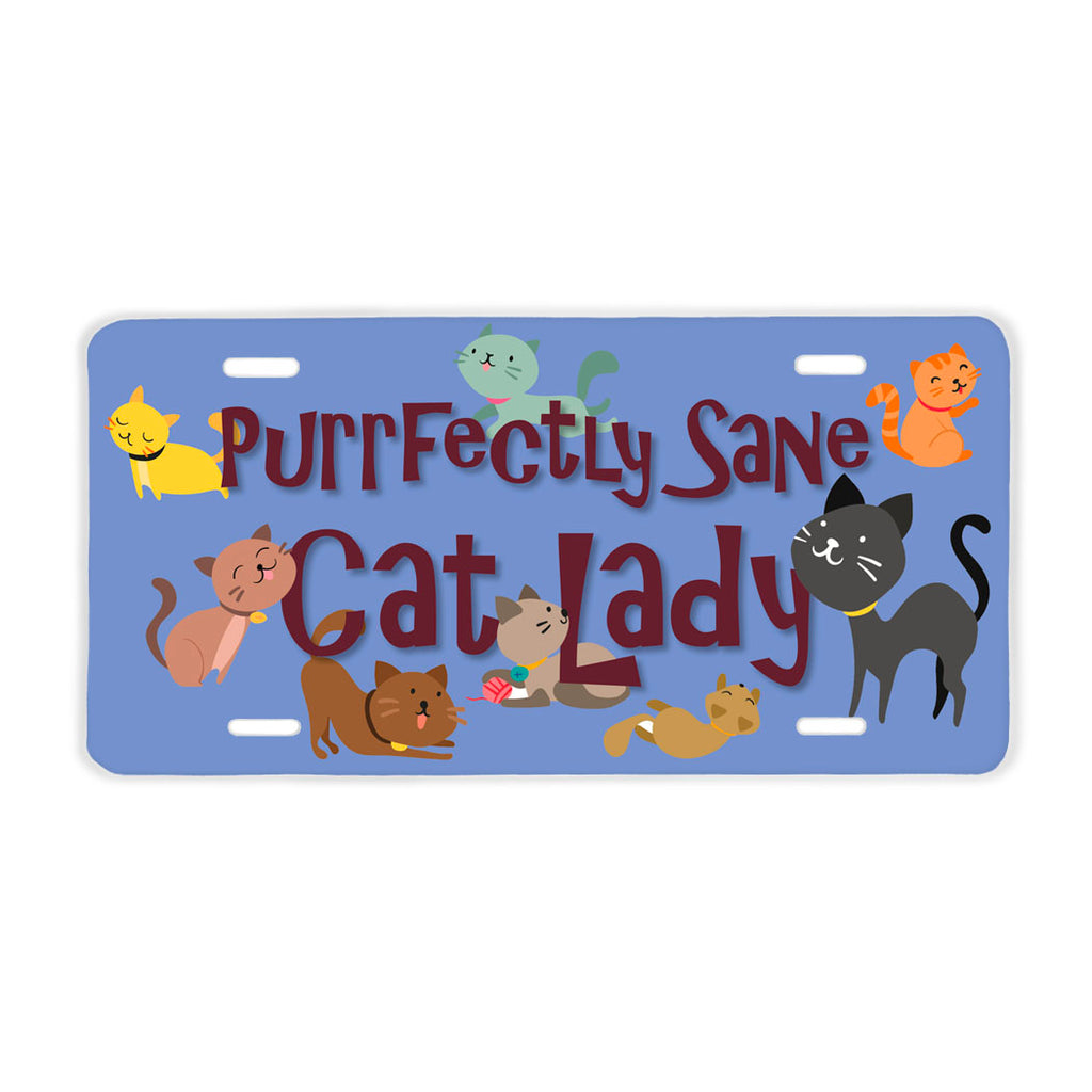 Purrfectly Sane Cat Lady License Plate