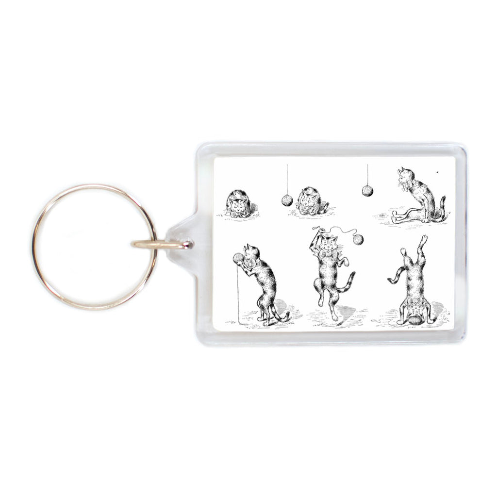 Cat Nip Kitty Vintage Plastic Keychain