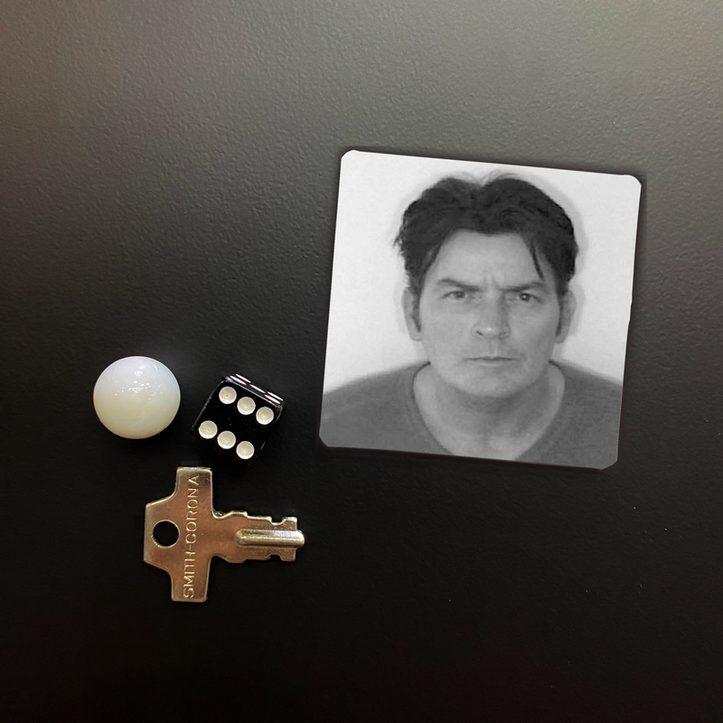 Charlie Sheen Mugshot Square Magnet