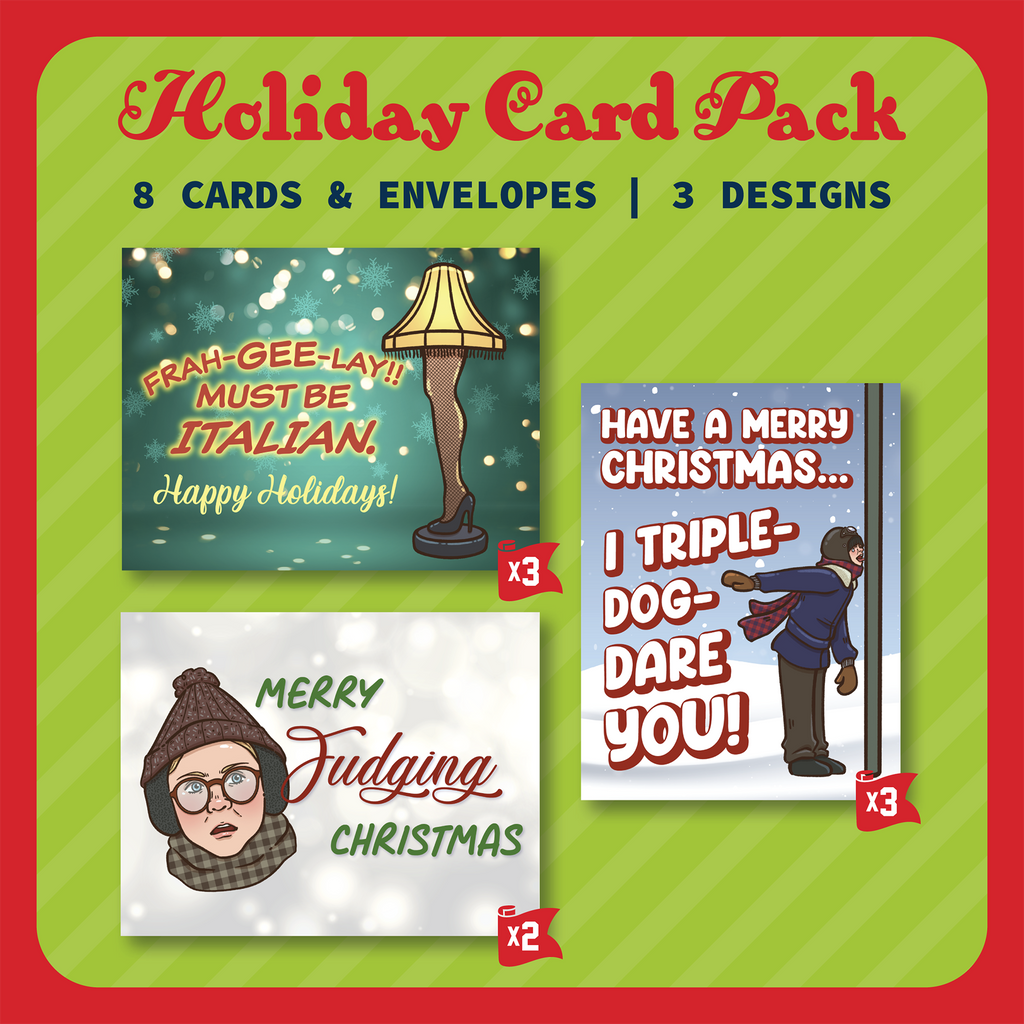 A Christmas Story Holiday Greeting Card Pack - 8 Cards & Envelopes