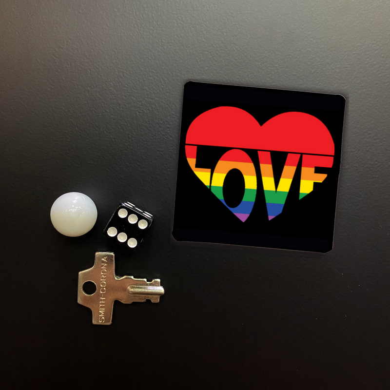 David Rose Love Heart Square Magnet