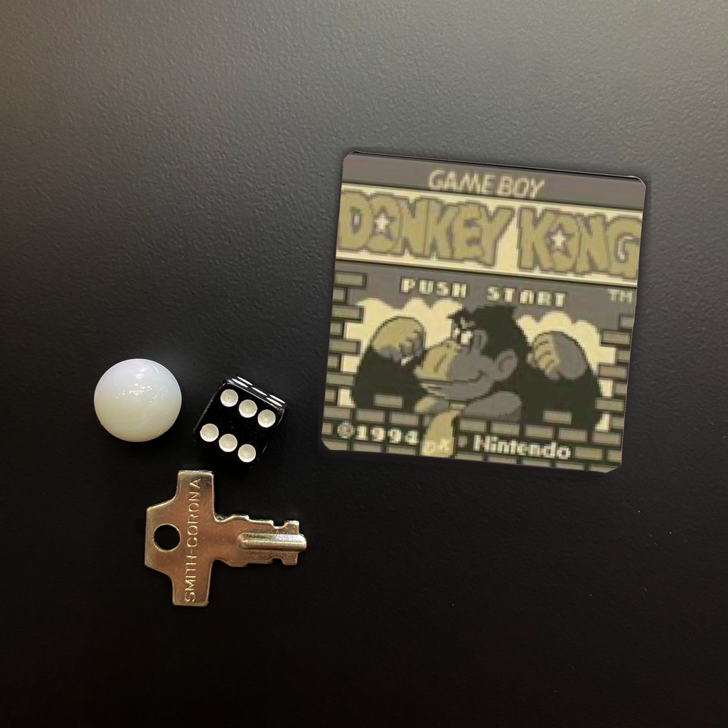 Donkey Kong Game Start Screen Square Magnet