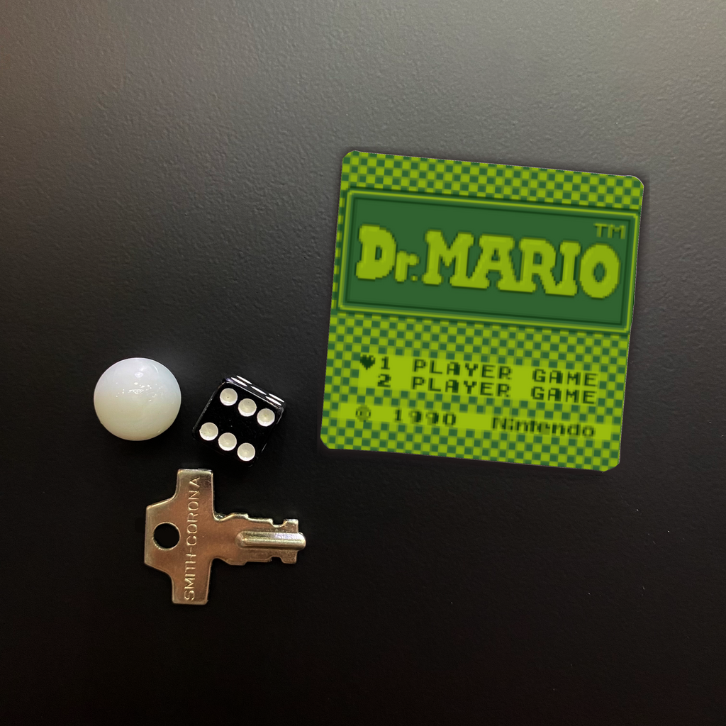 Dr. Mario Game Start Screen Square Magnet