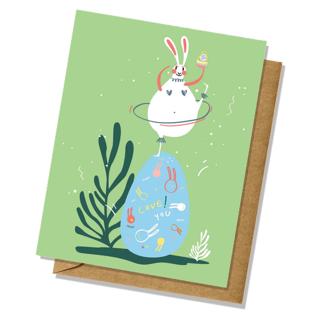 Dancing Bunny Easter Card