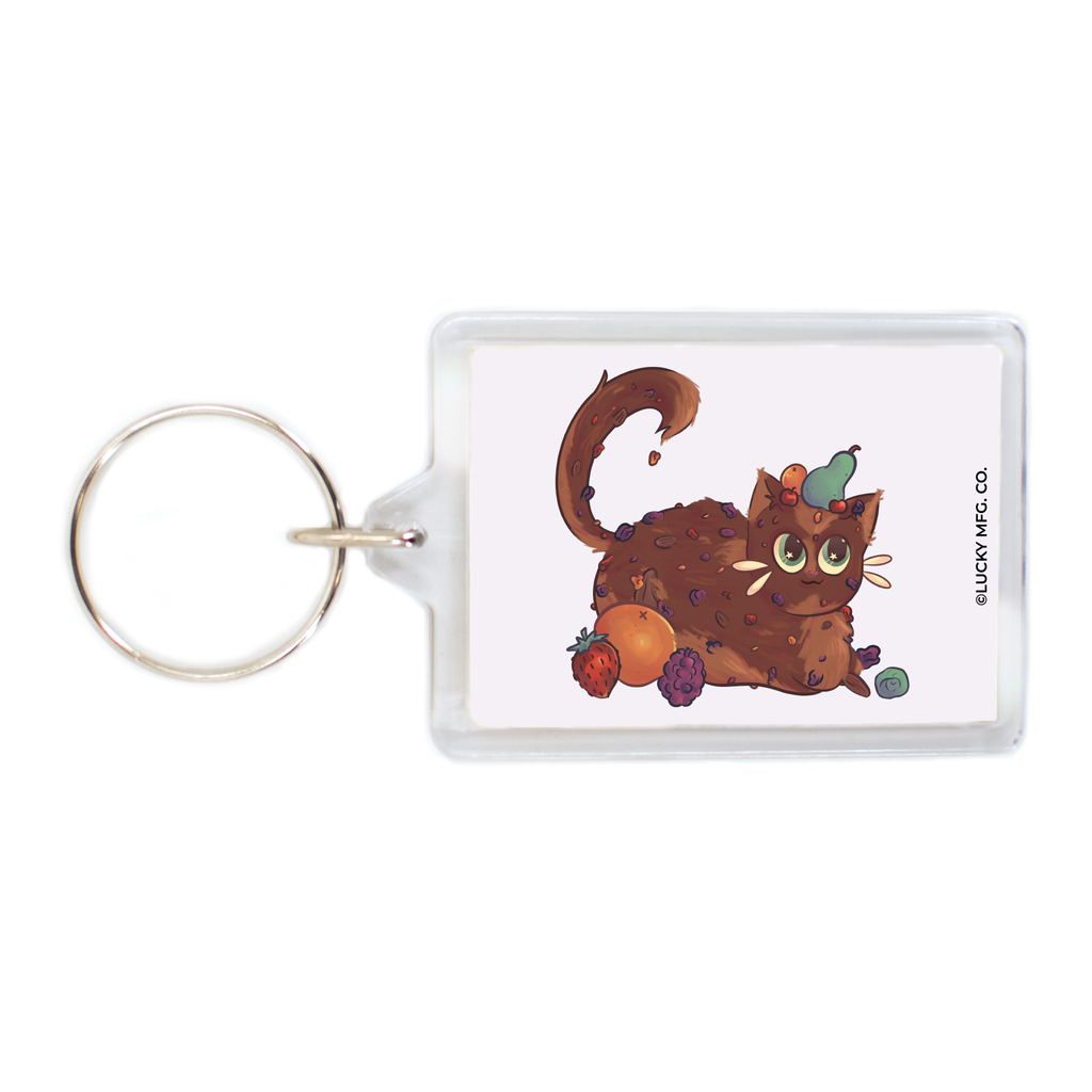 Fruitcake Cat Holiday Keychain
