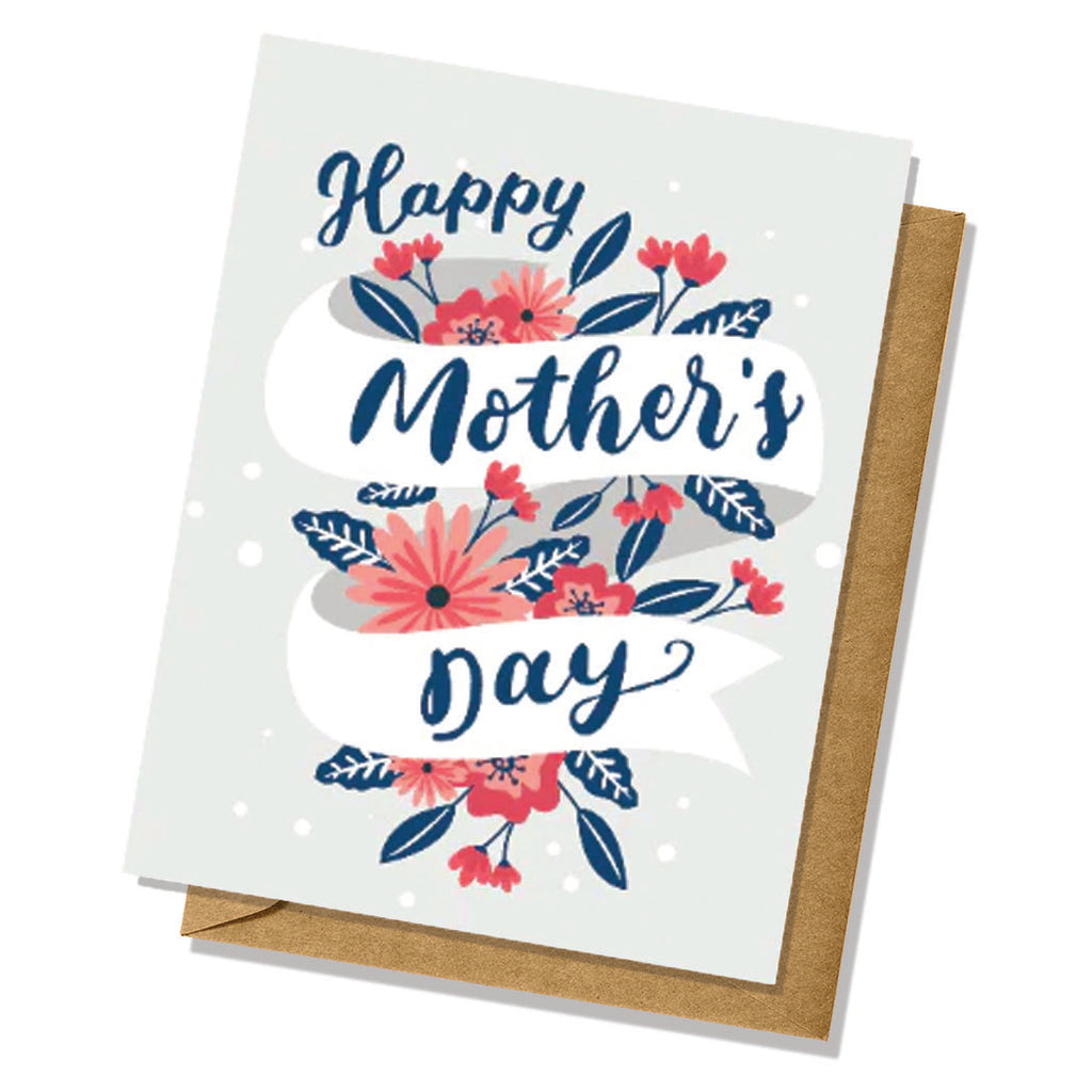 Floral Banner Happy Mother's Day Card