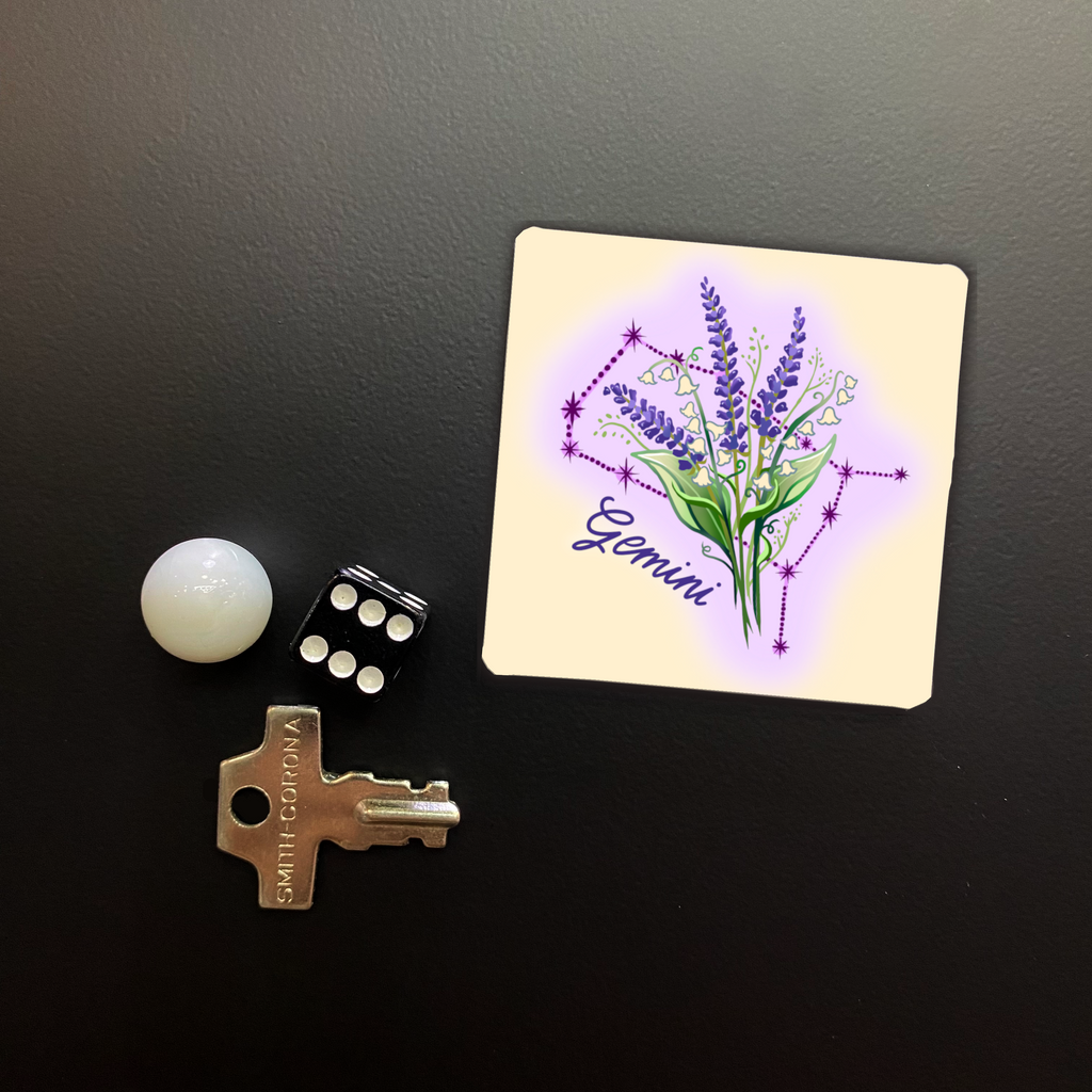 Gemini Zodiac Sign Square Magnet