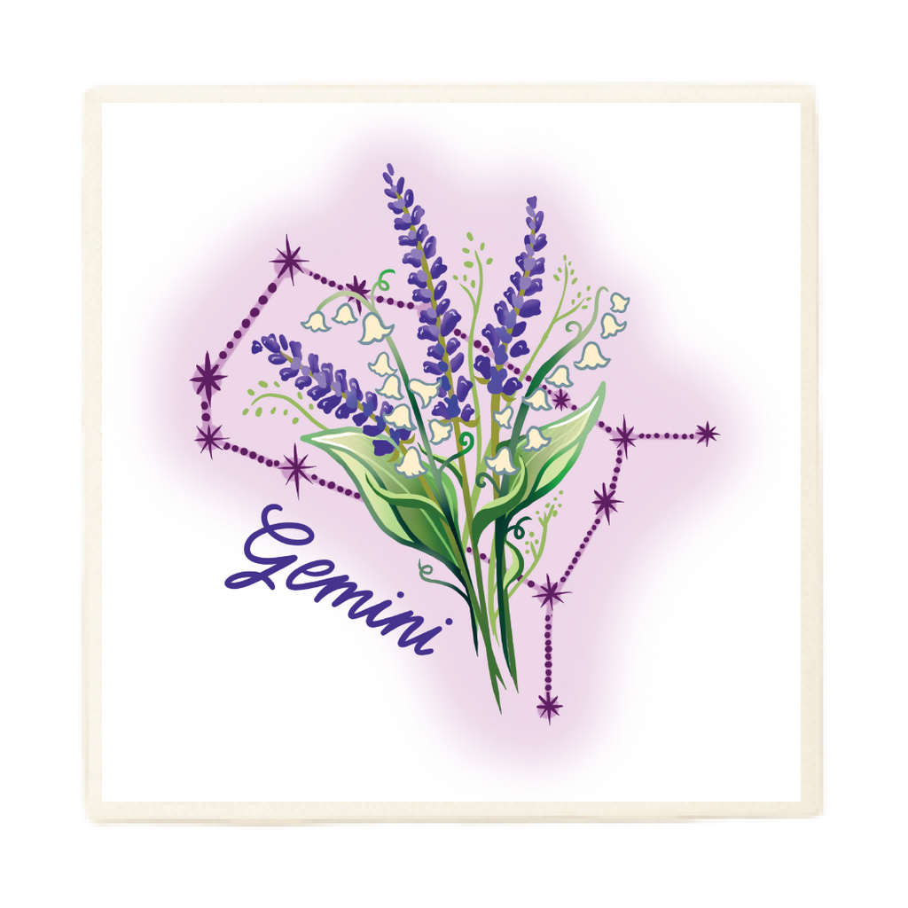 Gemini Zodiac Flower Coaster