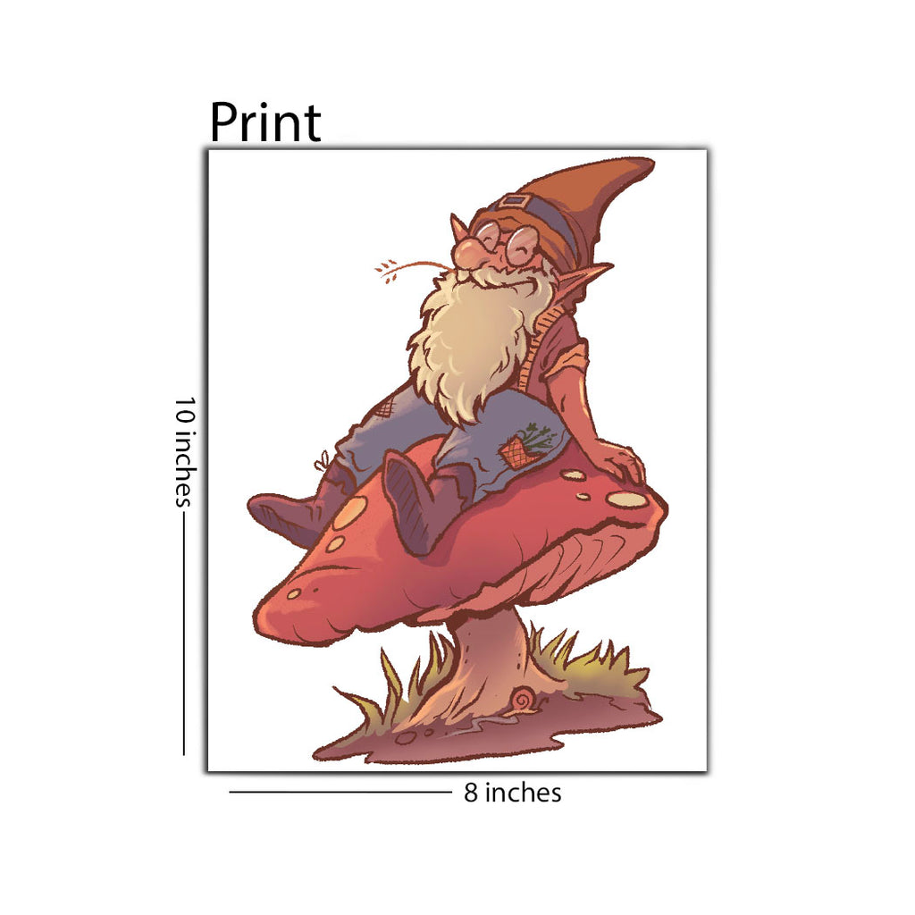 Cottagecore Gnome 8x10 Print