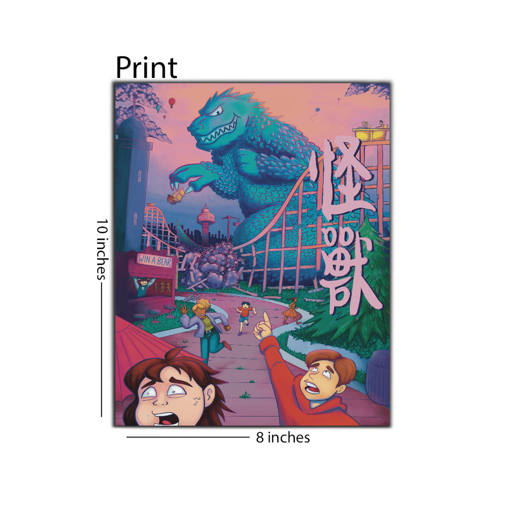 "Kaiju Attacking Carnival" 8 x 10 Print