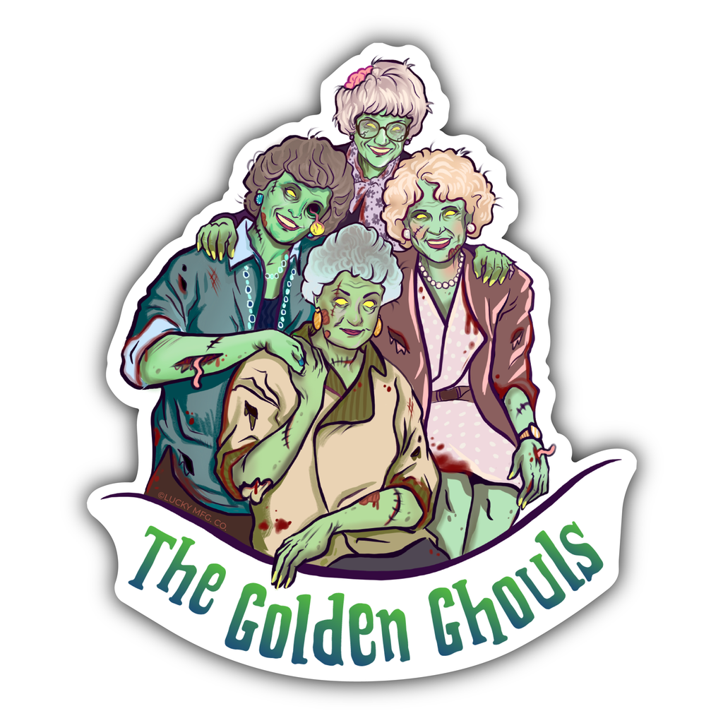 Golden Ghouls Illustrated Vinyl Sticker