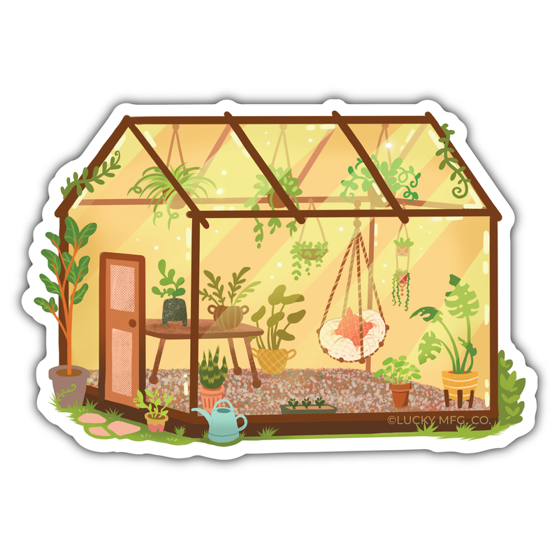 Cozy Little Greenhouse Vinyl Sticker