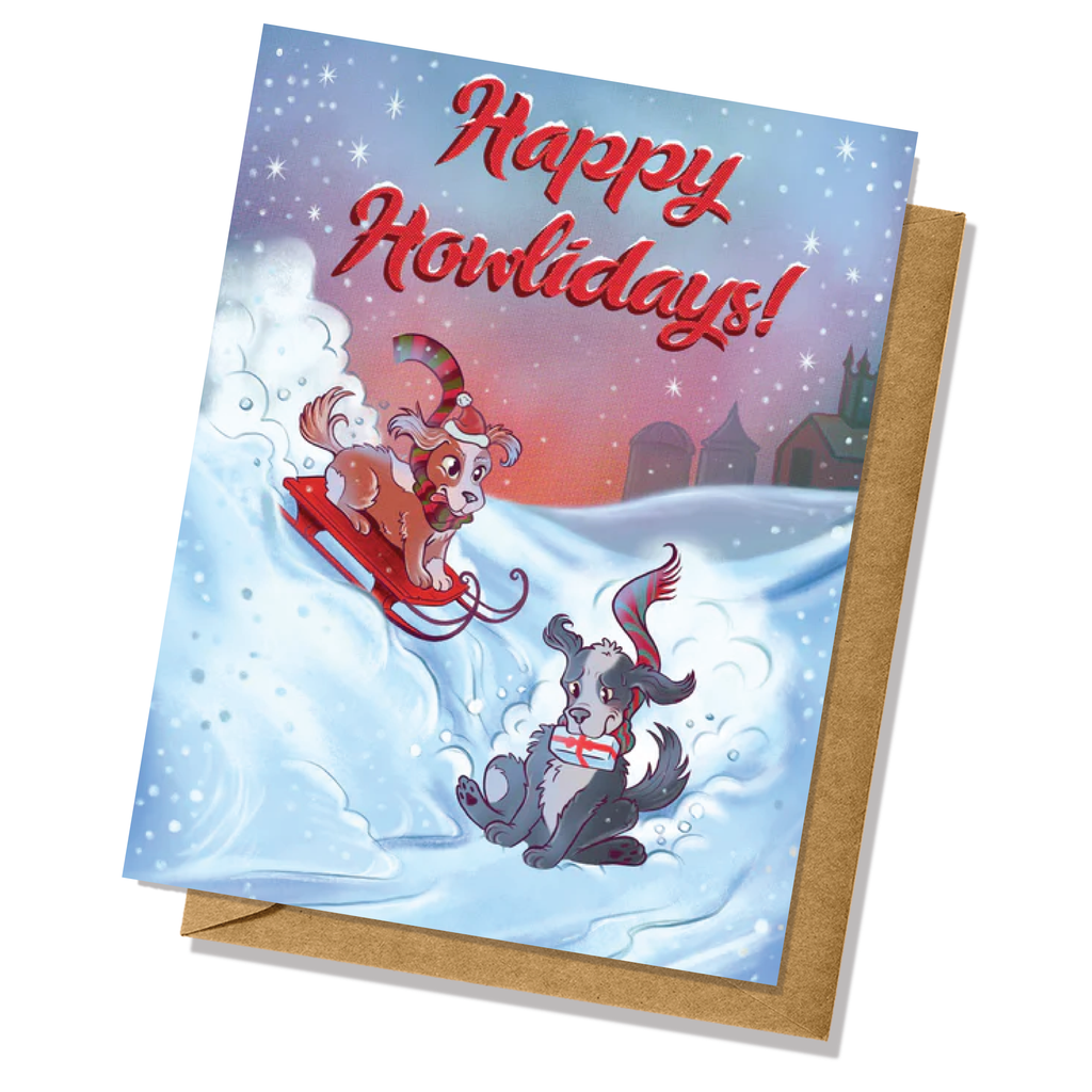 "Happy Howlidays" Dog Pun Holiday Card