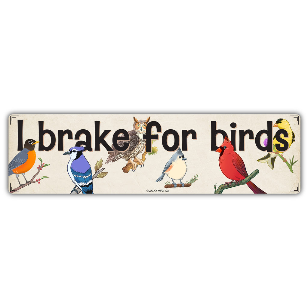 I Brake For Birds Bumper Sticker