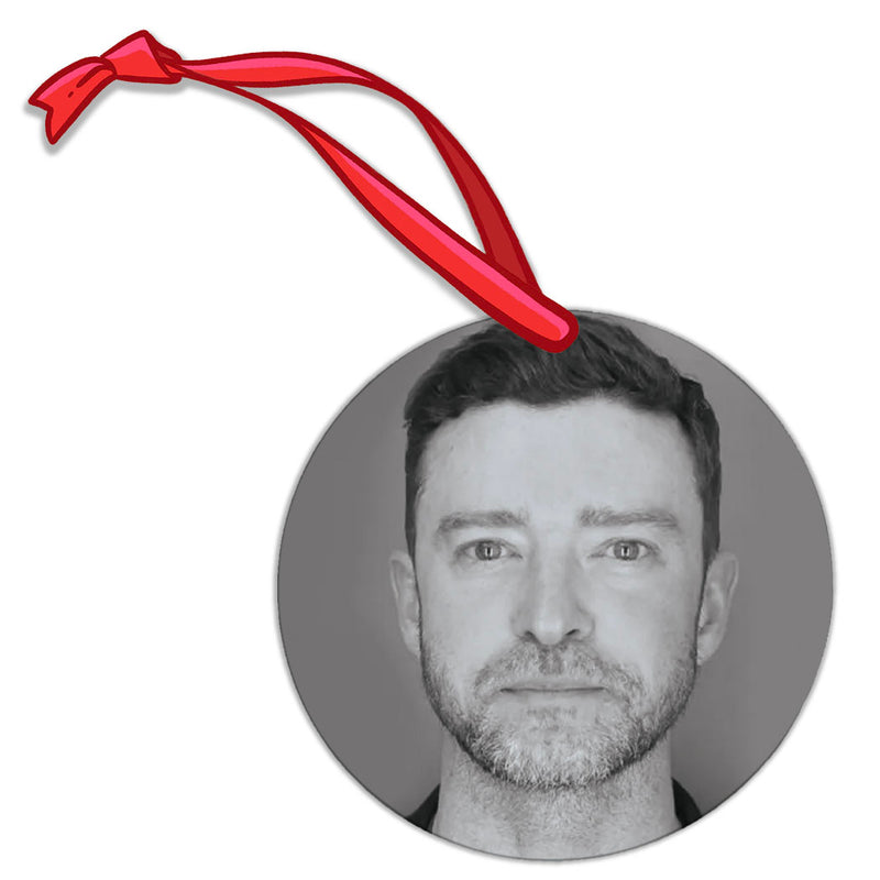 Justin Timberlake Mugshot Round Ornament