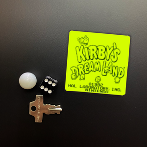 Kirby's Dream Land Game Start Screen Square Magnet