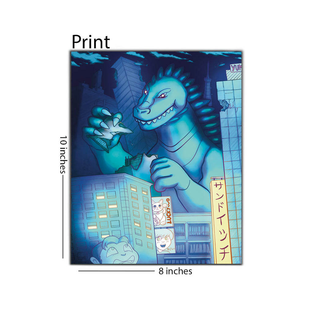 "Kaiju Eating Skyscrapers" 8 x 10 Print