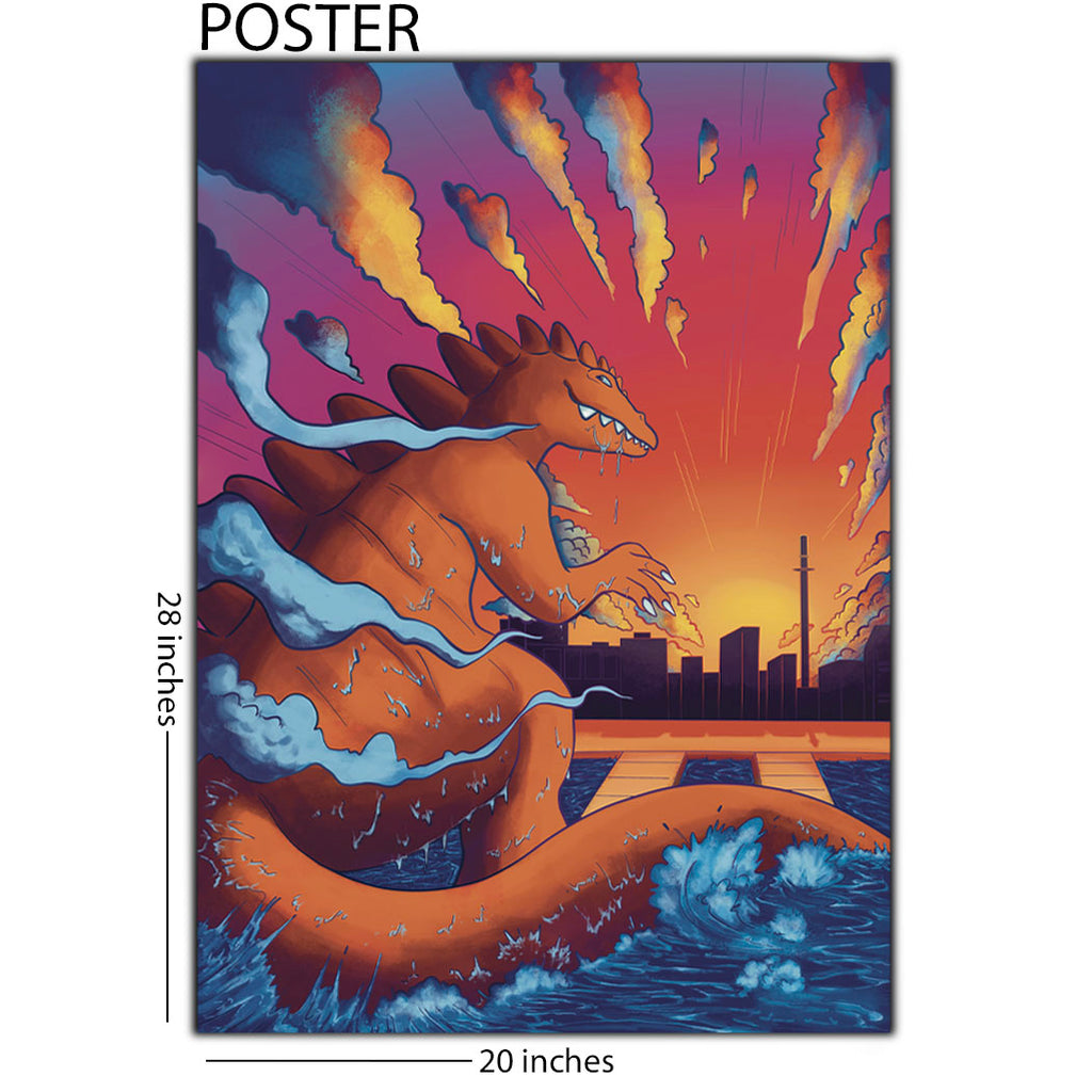 "Kaiju Sunset" 20 x 28 Poster