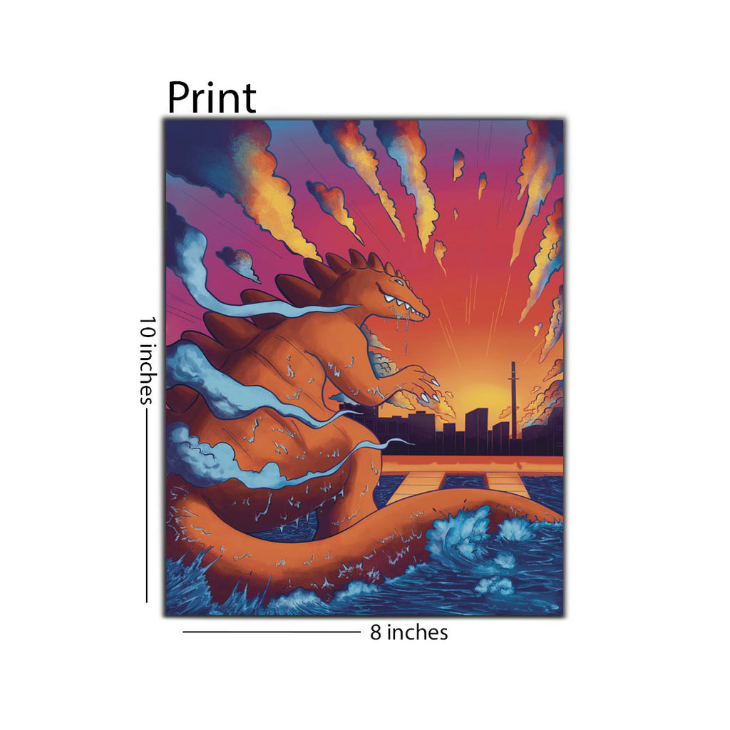 "Kaiju Sunset" 8 x 10 Print