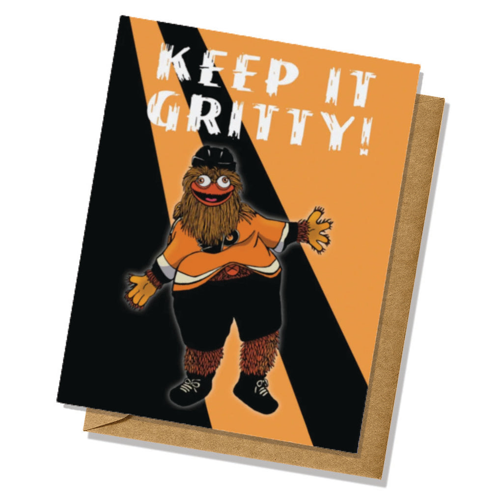 Gritty Philadelphia Flyers Mascot Sticker Greeting Card