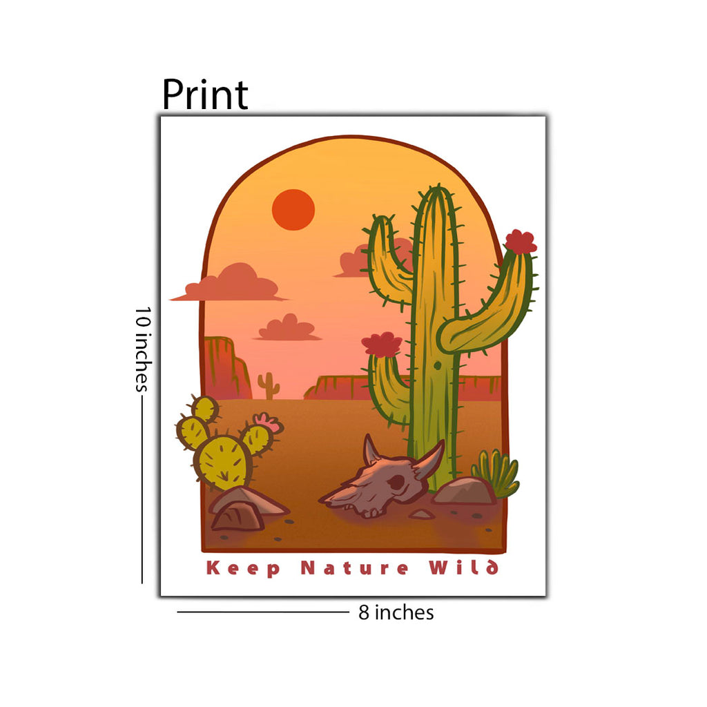 Keep Nature Wild Illustrated 8x10 Print
