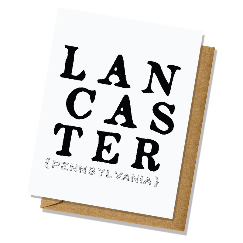 Lancaster PA White LAN CAS TER Greeting Card