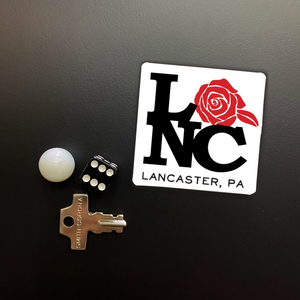 Red Rose LaNC Logo Square Magnet