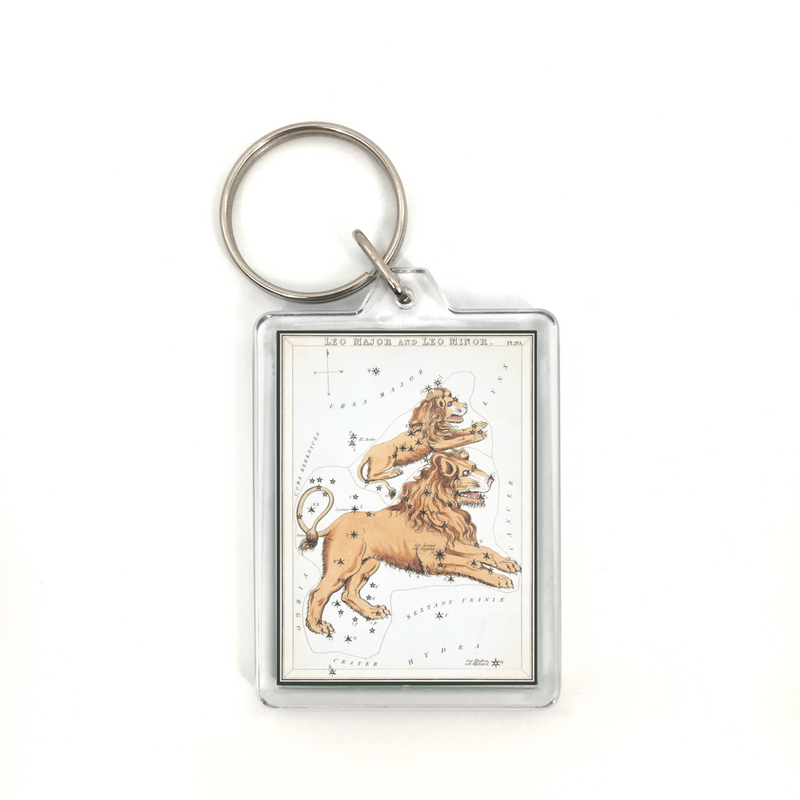 Leo Vintage Illustration Plastic Keychain