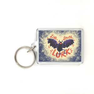 Live, Laugh, Lurk Mothman Plastic Keychain