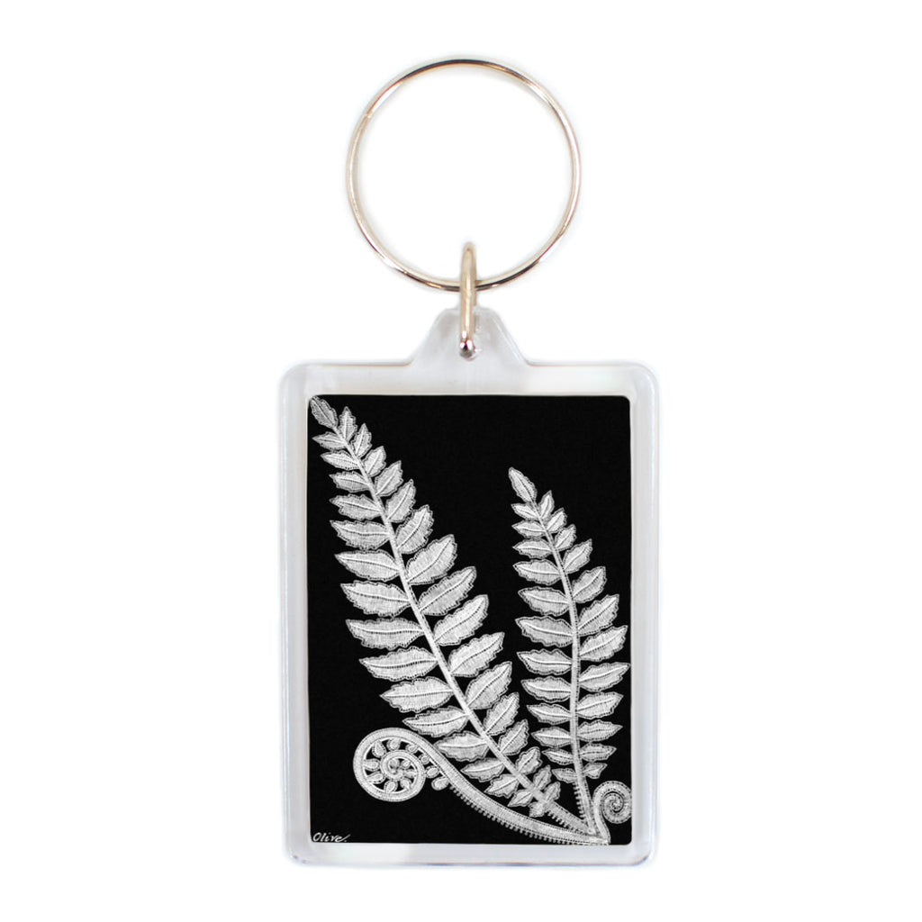 Lace Fern Vintage Plastic Keychain