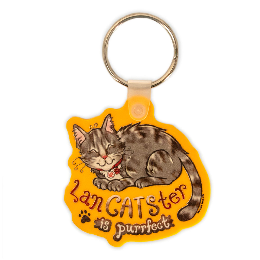 "Lan Cats Ter Is Purrfect" Orange Cat 3D Keychain