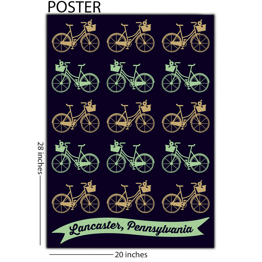 Lancaster PA Bikes 20 x 28 Poster