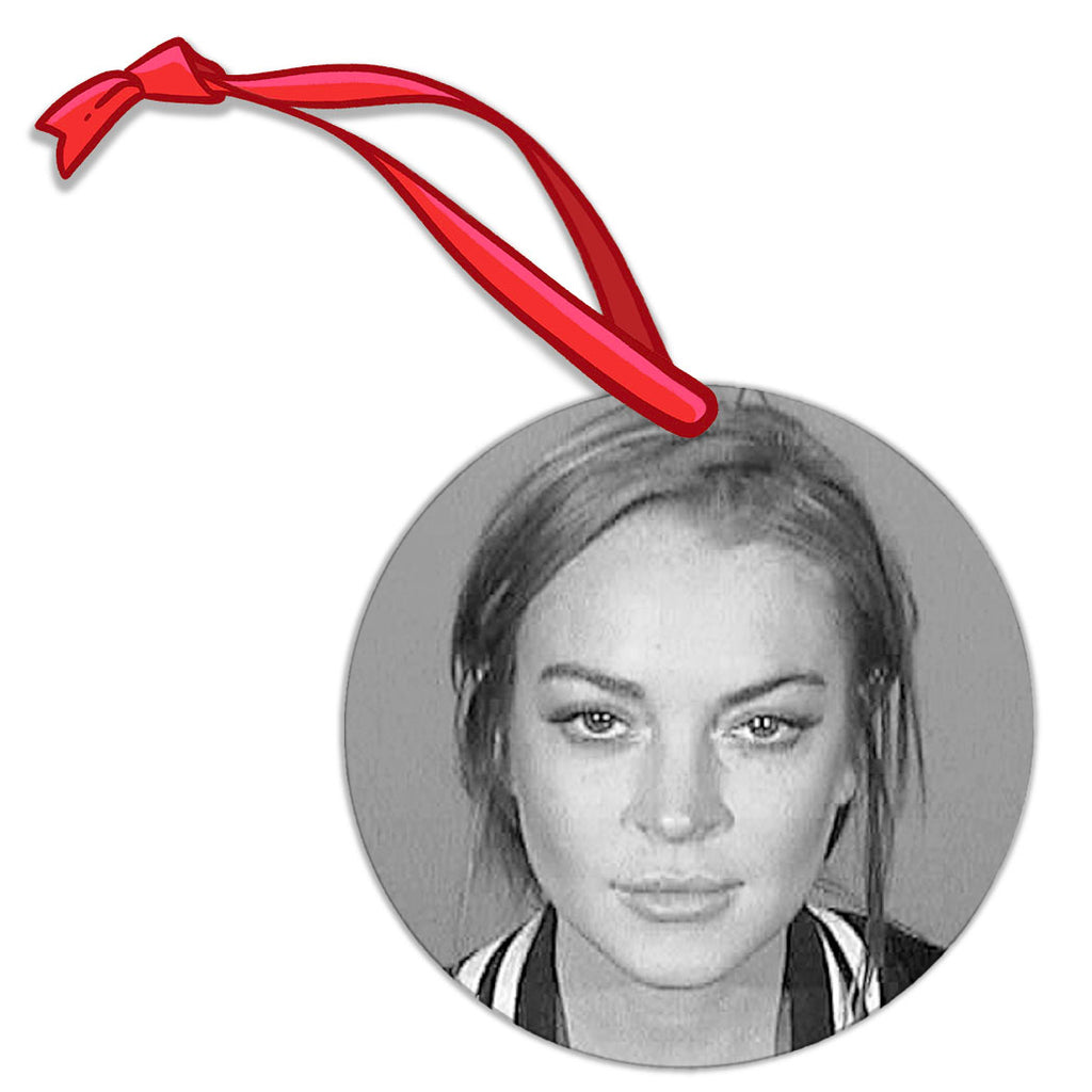 Lindsay Lohan Mugshot Round Ornament