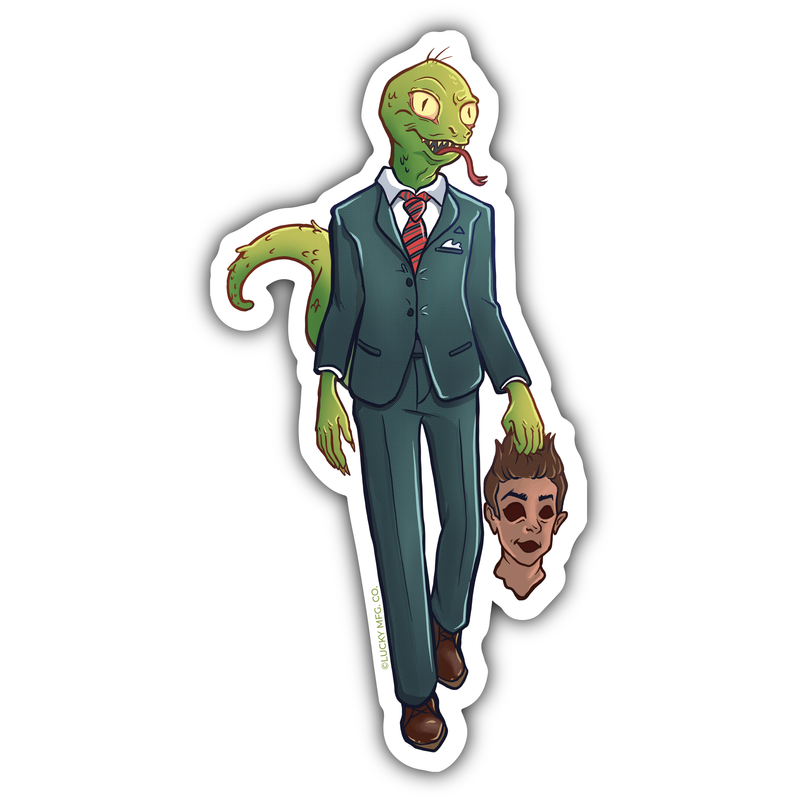 Lizard Man Conspiracy Theory Vinyl Sticker
