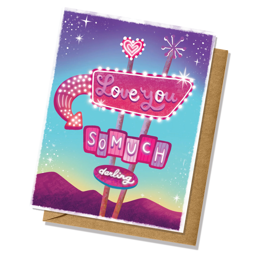 Love You So Much Darling Hotel Sign Valentine's Day Greeting Card