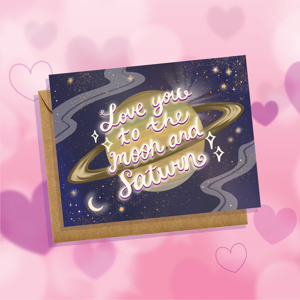Love You to the Moon and Saturn Taylor Swift Lyrics Greeting Card