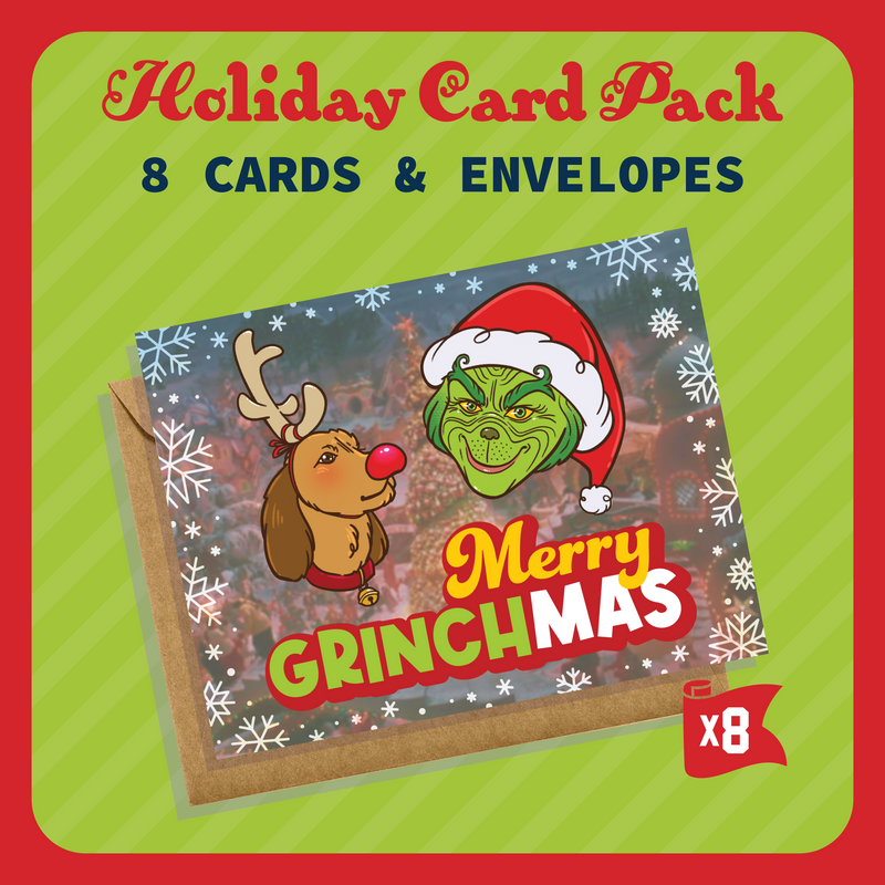 Merry Grinchmas Holiday/Christmas Greeting Card Pack - 8 Cards & Envelopes