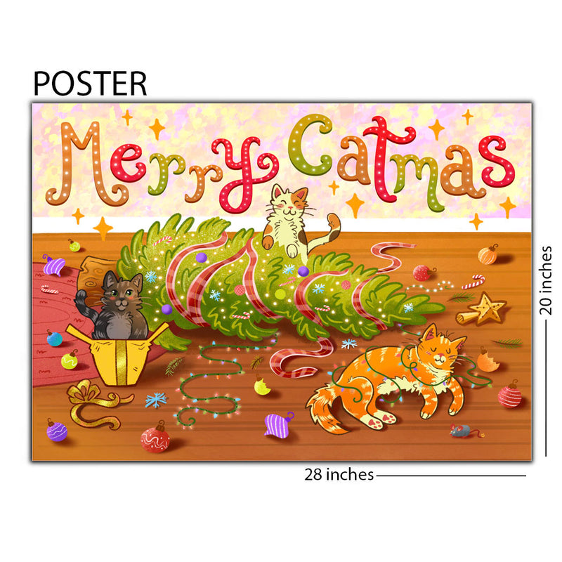 Merry Catmas 28 x 20 Poster