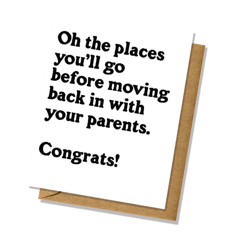 what to put on back of grad card Moving Back Home