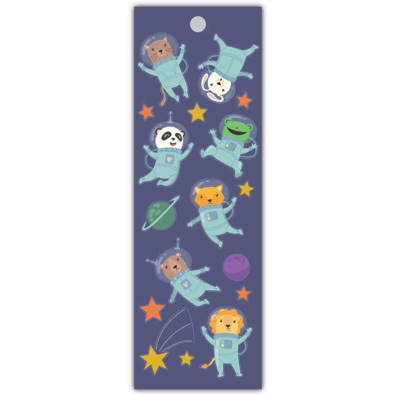 Astronaut Animals Vinyl Sticker Strip