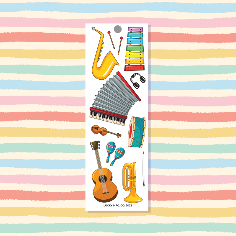 Instuments Sticker Musical Instruments Vinyl Sticker Strip – Madcap & Co