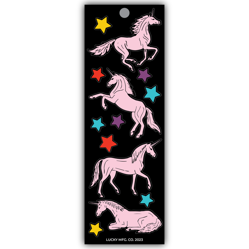 Pink Unicorns Sticker Strip