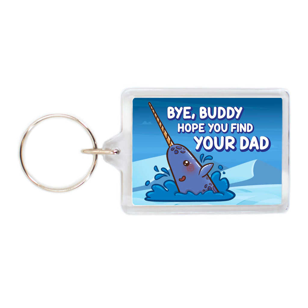 Elf Movie "Bye Buddy I Hope You Find Your Dad!" X-Mas Quote Holiday Key-Chain