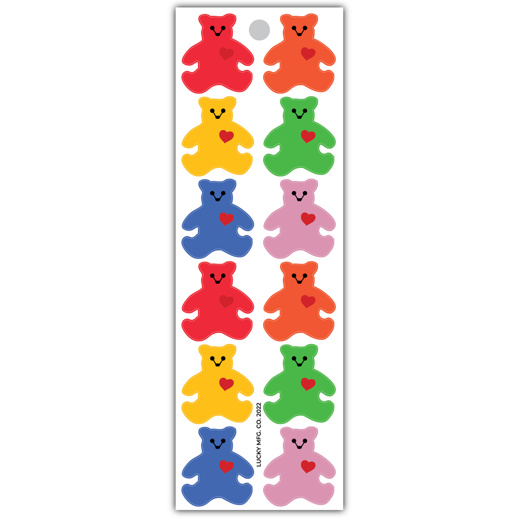 Rainbow Teddy Bears Vinyl Sticker Strip