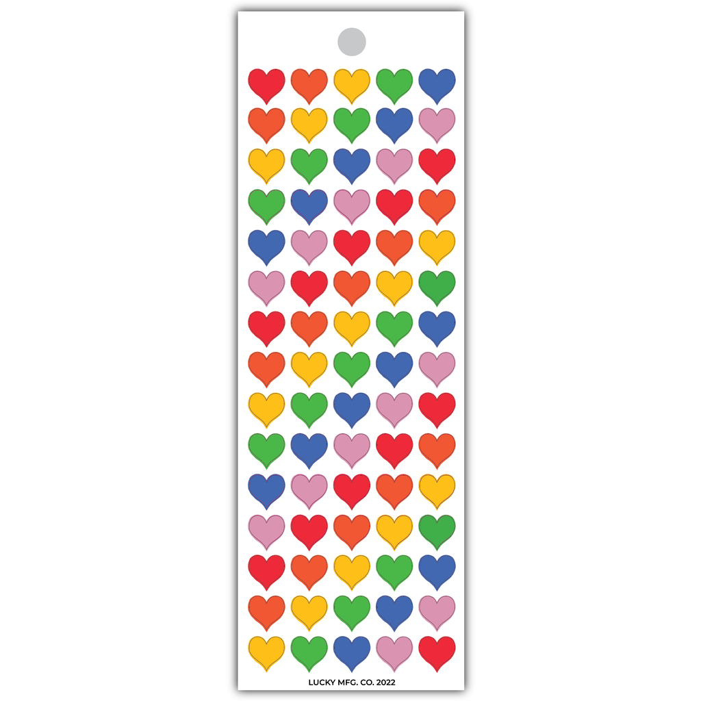 Mini Rainbow Hearts Vinyl Sticker Strip