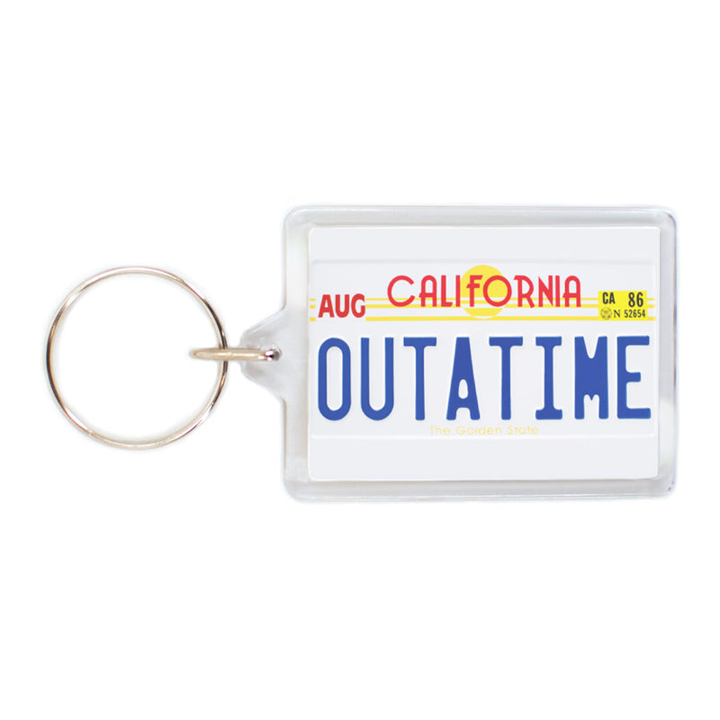 OUTATIME Back to the Future License Plastic Keychain