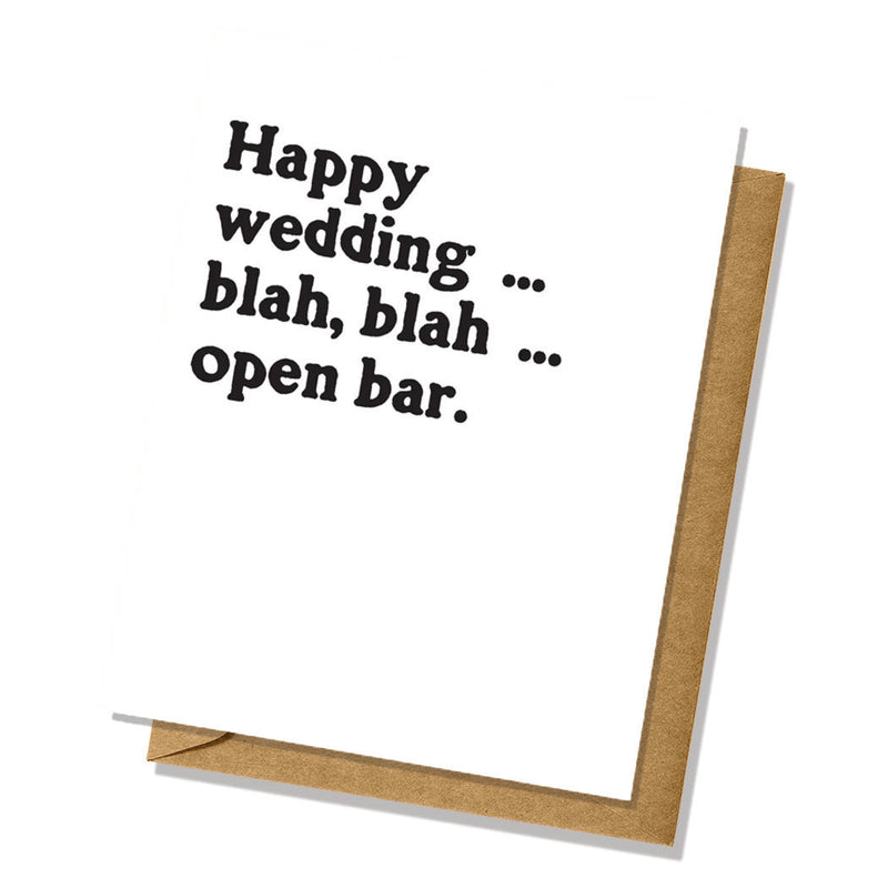 Open Bar Wedding Card
