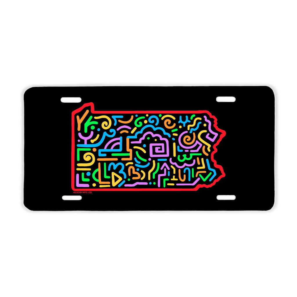Pennsylvania Doodles (Keith Haring Inspired) License Plate