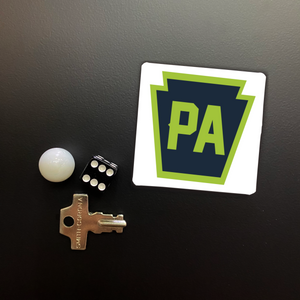 PA Keystone Green & Blue Square Magnet